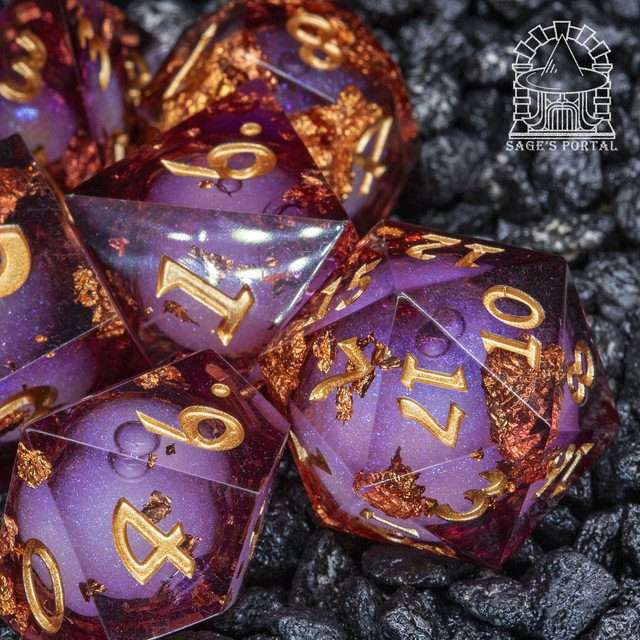Sage's Royal Souls Liquid Core Sharp Edge Resin Dice Set image 0
