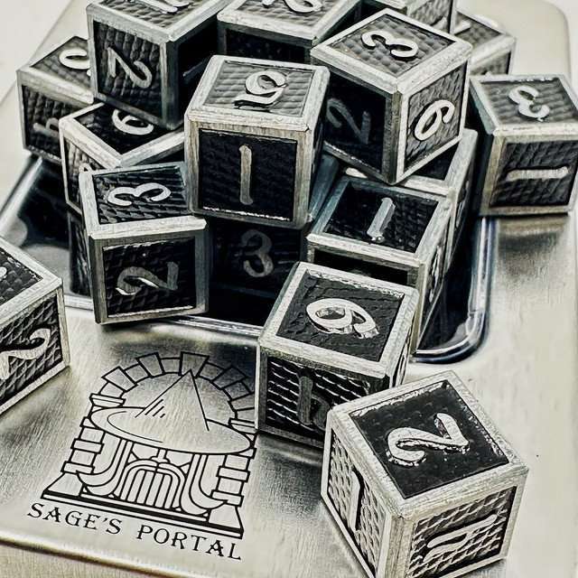 Sage's Wyrmlings Black Scales Metal d6 Dice 24 Piece Set image 7