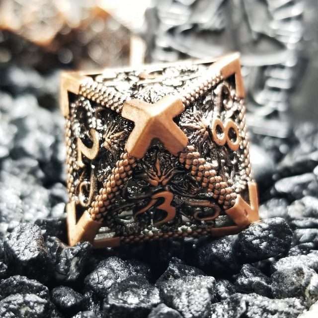 Sage's Cthulhu Shugnahothh Bronze Hollow Metal Polyhedral Dice Set image 3