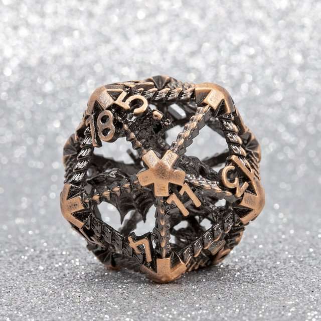 Sage’s 42mm Draconic Prison Copper Cage Hollow Metal D20 image 6