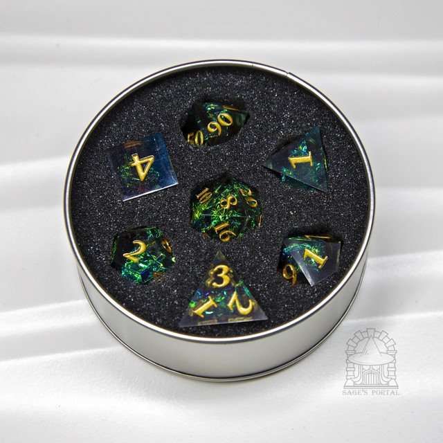 Sage's Crystals - Manaflow Sharp Edge Resin Polyhedral Dice Set image 8