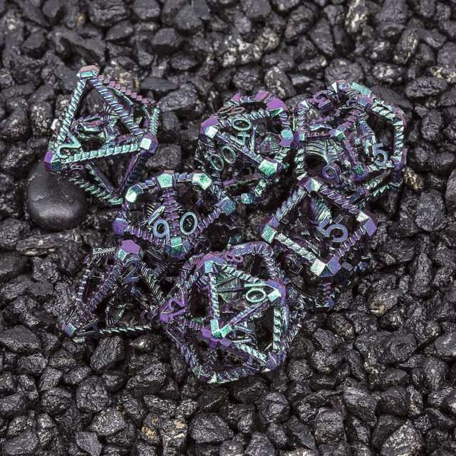 Sage's Draconic Prison Witch's Curse Cage Hollow Metal Dice Set image 15
