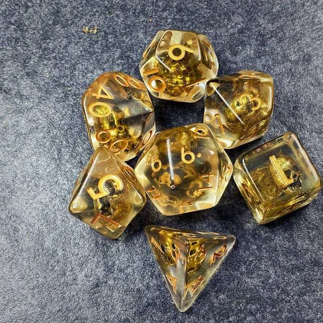 Sage's Familiars - Golden Skull Familiar Resin Polyhedral Dice Set image 22