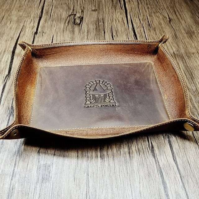 Sage's Enchanted Dice Tray Crazy Horse Oiled Saddle Leather Full Size image 1