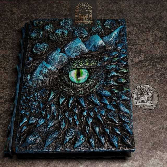 Eye of the Blue Dragon Notebook | Handmade Notebook for TTRPG, Sketchbook, Diary image 4