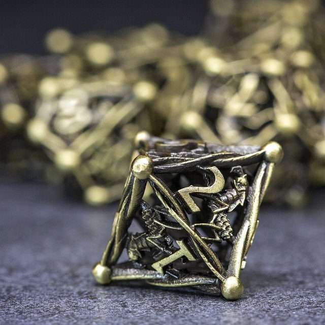 Sage's Ankeg Magical Creature Bronze Hollow Metal Polyhedral Dice Set image 4