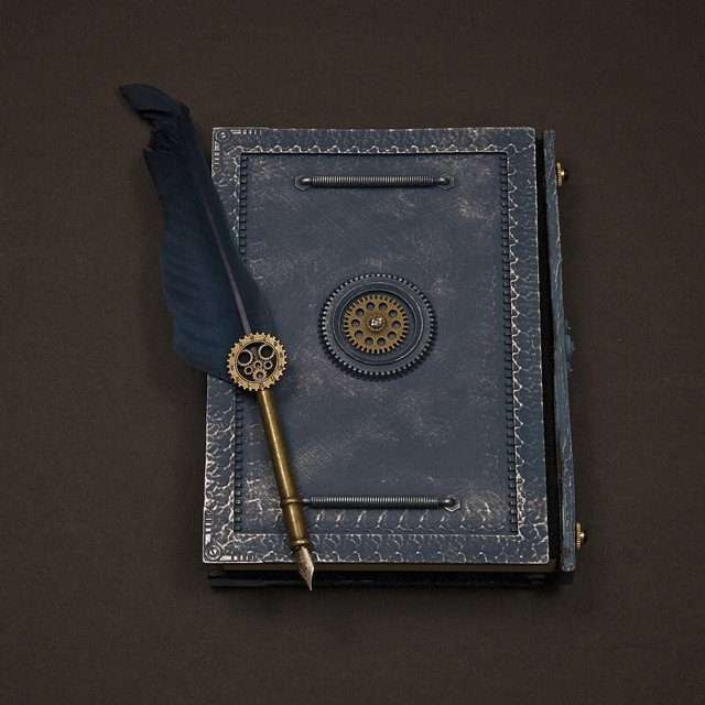 Sage's Gnomish Blue Notebook Gift Set | Handmade Notebook for TTRPG, Sketchbook, Diary image 3