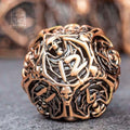 Sage's Macabre Bone Trinket Copper Hollow Metal Polyhedral Dice Set image 0