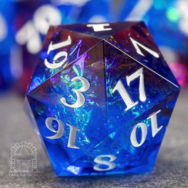 Sage's Crystals - Thermal Frost Sharp Edge Resin Polyhedral Dice Set image 1