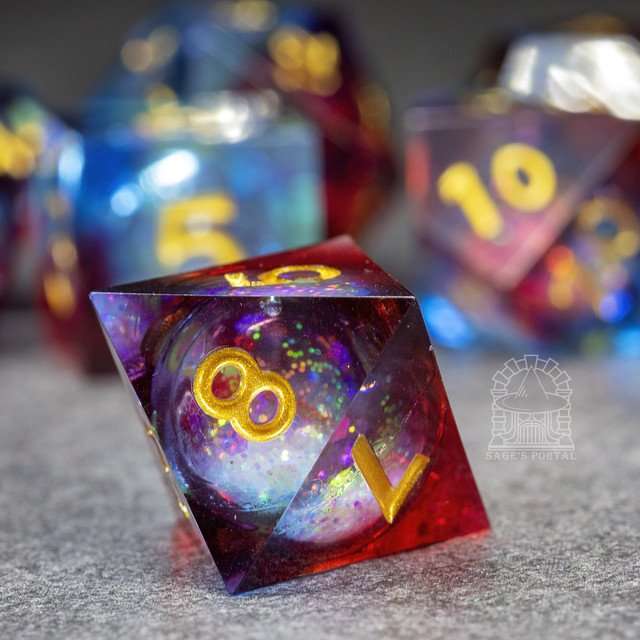 Sage's Spirits - Ember Spirits Liquid Core Sharp Edge Resin Dice Set image 8
