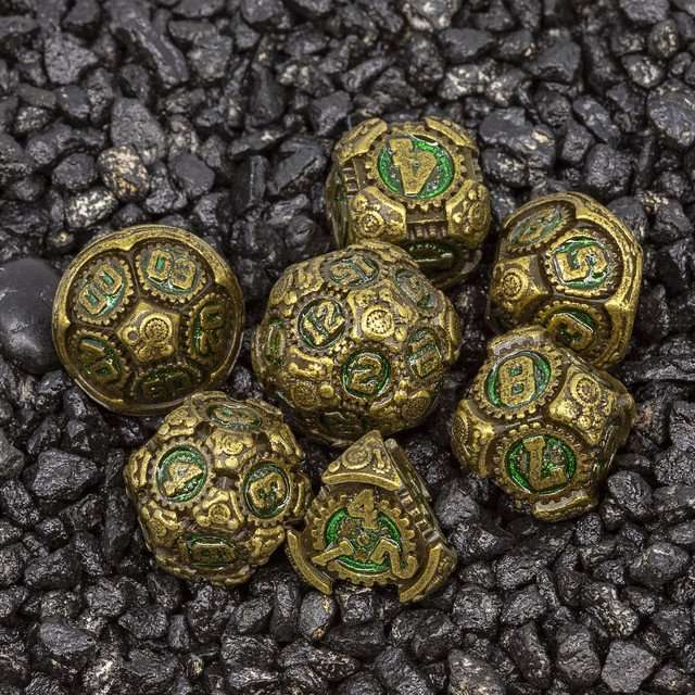Sage's Artificer's Core Forest Essence Metal Polyhedral Dice Set image 14