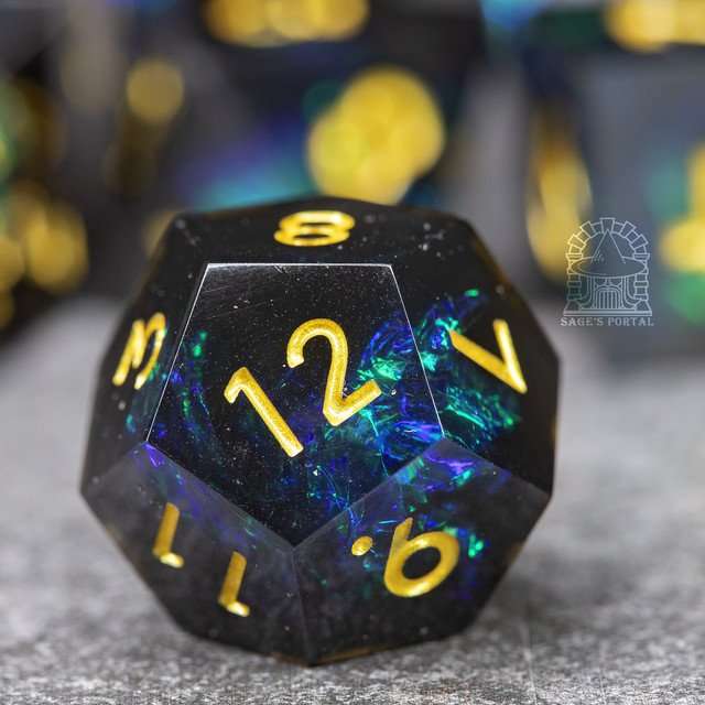 Sage's Crystals - Witching Hour Sharp Edge Resin Polyhedral Dice Set image 2
