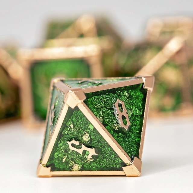 Sage's Grave Fortune Verdant Death Metal Polyhedral Dice Set image 6
