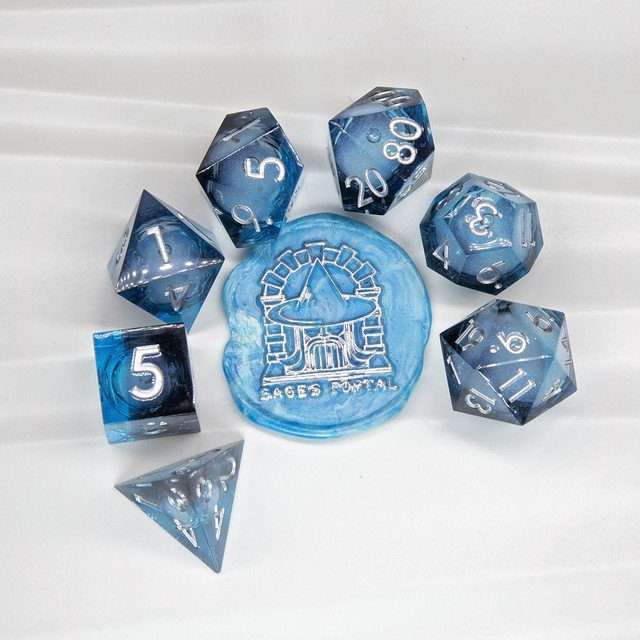 Sage's Midnight Souls Liquid Core Sharp Edge Resin Dice Set image 8