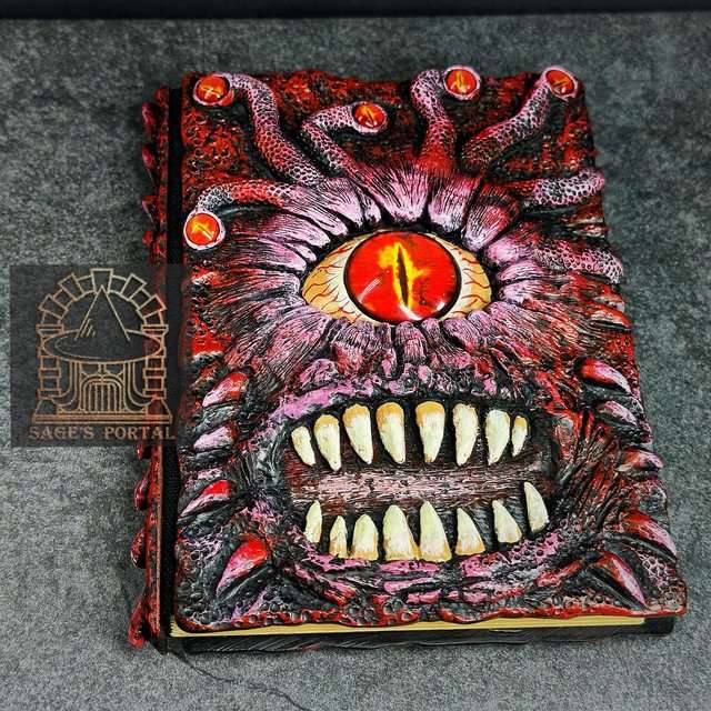 Red Eye Tyrant Notebook | Handmade Notebook for TTRPG, Sketchbook, Diary image 0