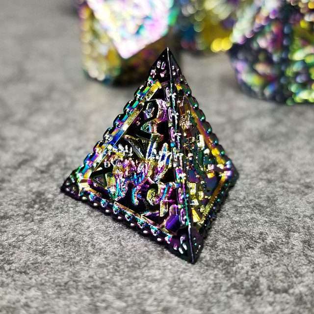 Sage's Dragonstones - Mystic Wyvern Rainbow Metal Polyhedral Dice Set image 8