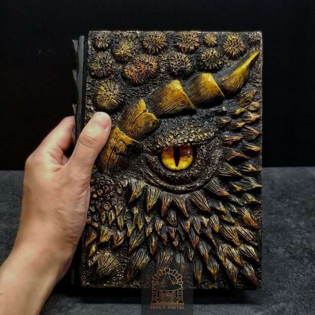 Eye of the Gold Dragon Notebook Gift Set | Handmade Notebook for TTRPG, Sketchbook, Diary image 7
