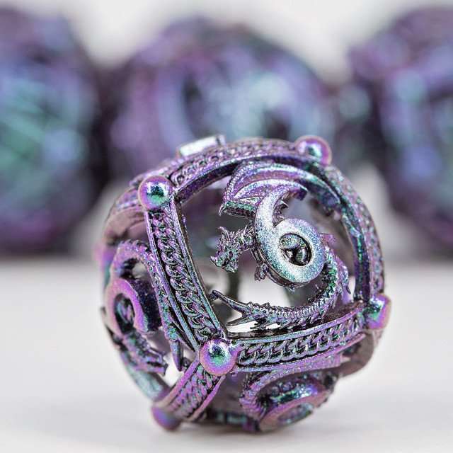 Sage’s Dragon Orb Deadly Nightshade Hollow Metal Dice Set image 9