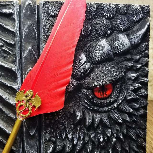 Eye of the Black Dragon Notebook Gift Set | Handmade Notebook for TTRPG, Sketchbook, Diary image 4
