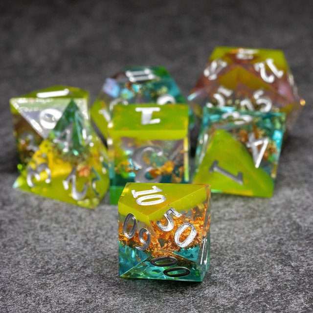Sage's Enchanted Crystals Dreams - Sharp Edge Resin Polyhedral Dice Set image 4