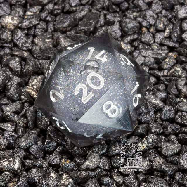 Sage's Spirits - 33mm Nocturnal Spirits Liquid-Core D20 Sharp Edge Resin Dice image 4