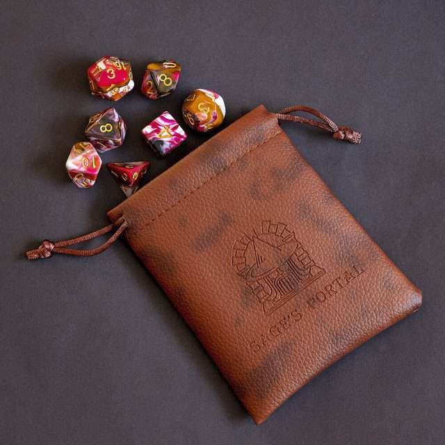 Sage's Stones - Red/Brown/White/Black Gold Ink Acrylic Polyhedral Dice Set image 16