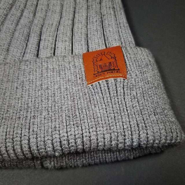 Sage’s Cap – Gray Wool Beanie with Raccoon Pompom image 4