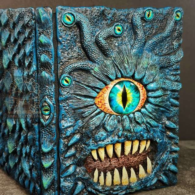 Blue Eye Tyrant Notebook | Handmade Notebook for TTRPG, Sketchbook, Diary image 2