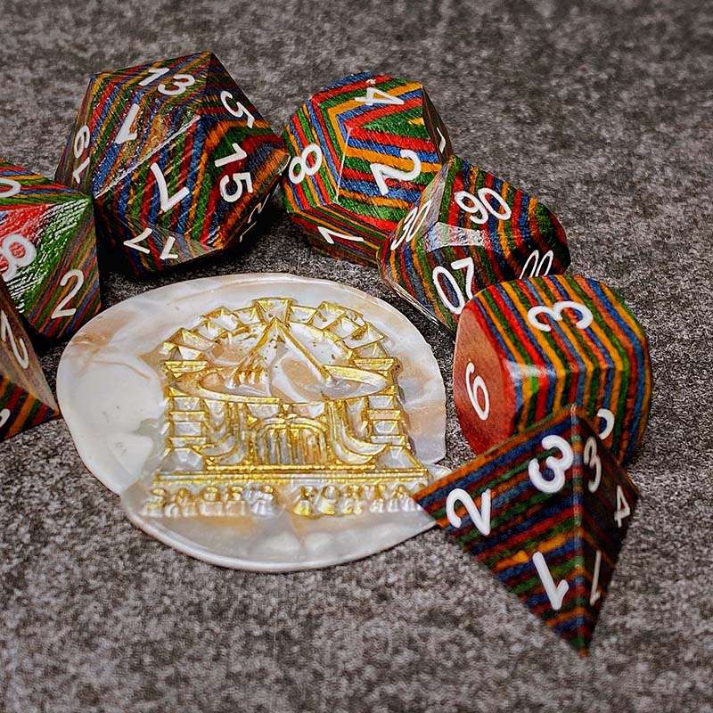 Sage's Trees - Rainbow Technical Wood Polyhedral Dice Set image 11