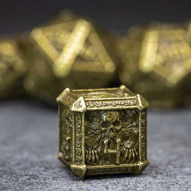 Sage's Lich's Phylactery Bronze Metal Polyhedral Dice Set image 6