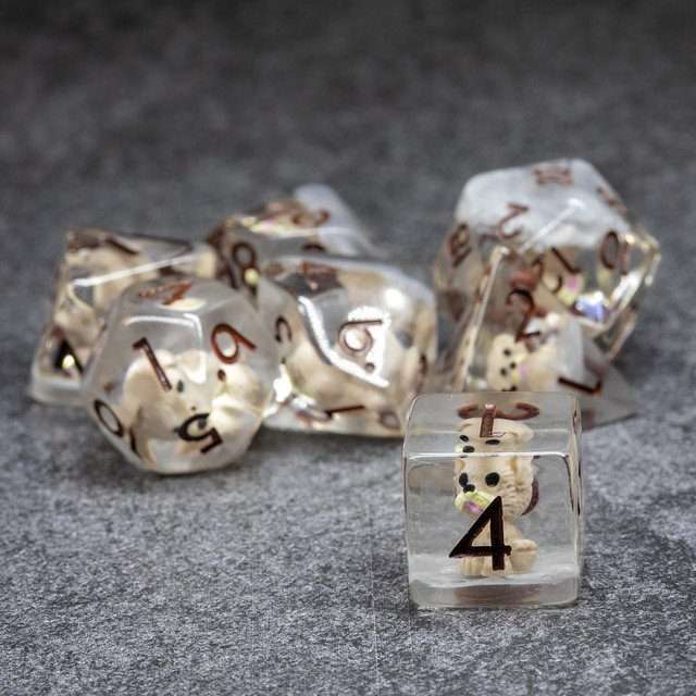 Sage's Pups Familiar Resin Polyhedral Dice Set image 6