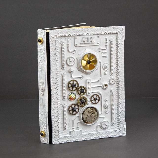 Sage's Gnomish Notebook White | Handmade Notebook for TTRPG, Sketchbook, Diary image 0