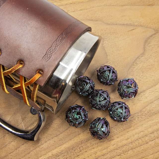 Sage’s Dragon Orb Deadly Nightshade Hollow Metal Dice Set image 11