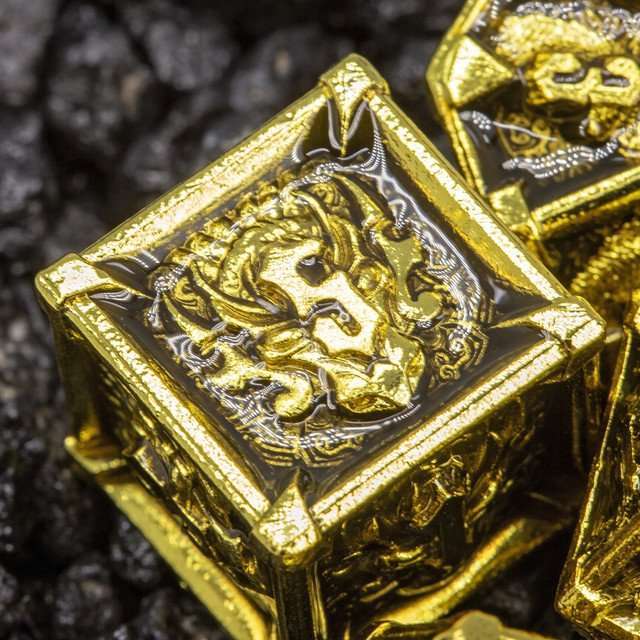 Sage's Grave Fortune Gilded Death Metal Polyhedral Dice Set image 13