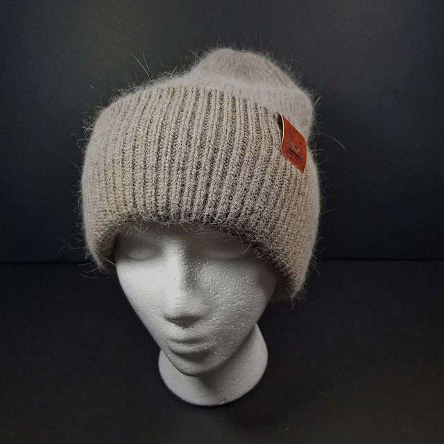 Sage’s Cap – Mocha Angora Rabbit Fur Viscose Beanie image 6