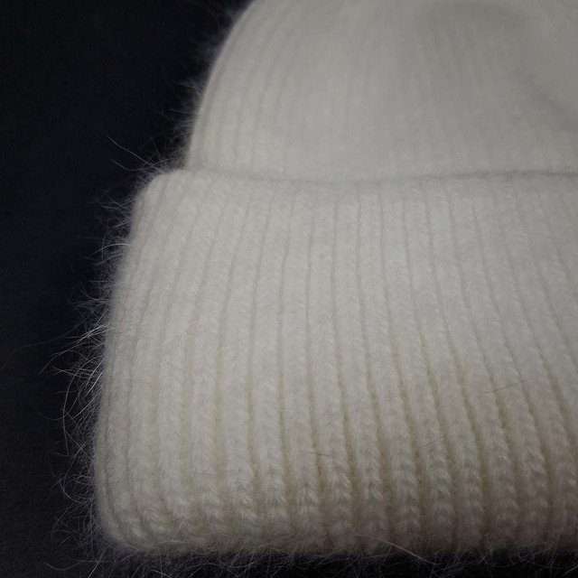 Sage’s Cap – White Angora Rabbit Fur Viscose Beanie image 3