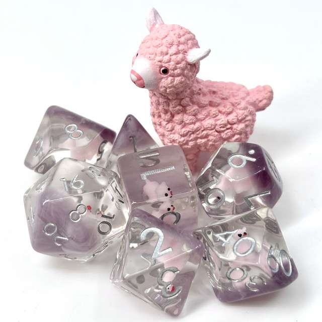Sage's Familiars - Llama Resin Polyhedral Dice Set image 3