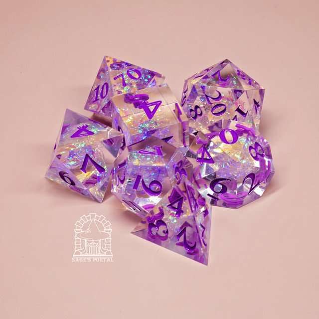 Sage's Crystals - Iris Sharp Edge Resin Polyhedral Dice Set image 10