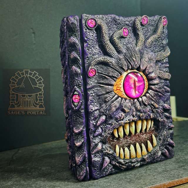 Purple Eye Tyrant Notebook Gift Set | Handmade Notebook for TTRPG, Sketchbook, Diary image 8