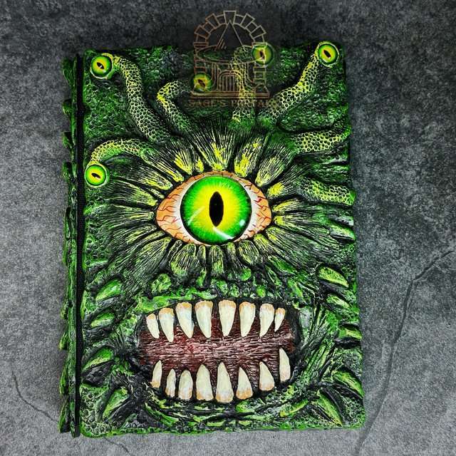Green Eye Tyrant Notebook Gift Set | Handmade Notebook for TTRPG, Sketchbook, Diary image 11