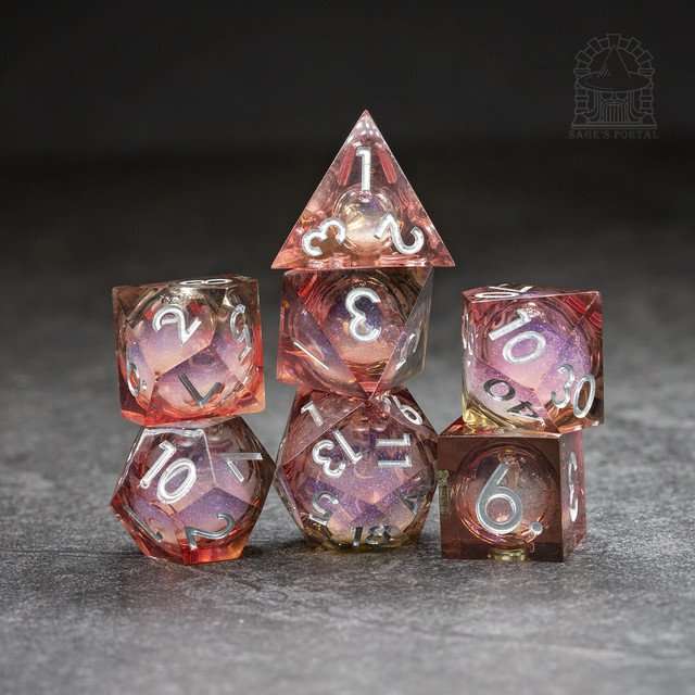 Sage's Dusk Souls Liquid Core Sharp Edge Resin Dice Set image 0