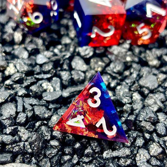 Sage's Enchanted Rainbow Crystals - Sharp Edge Resin Polyhedral Dice Set image 6