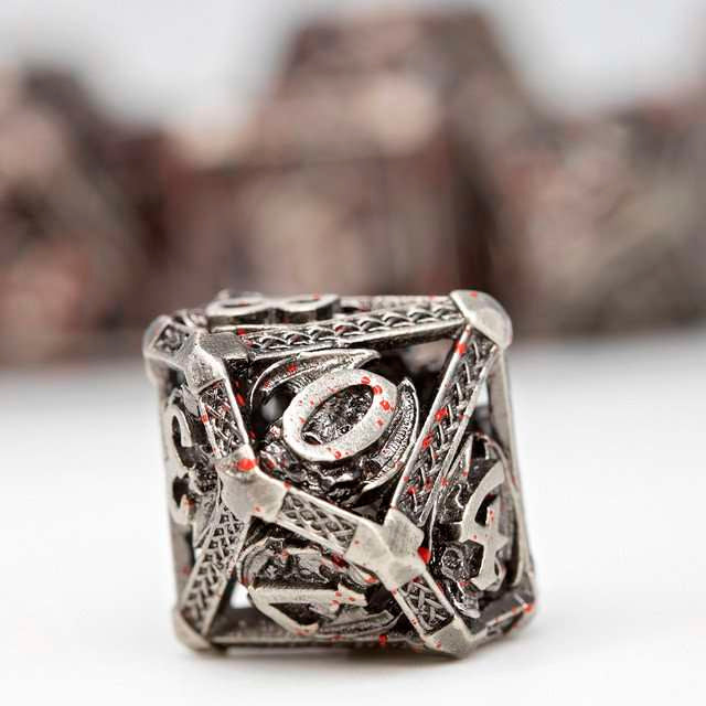 Sage's Grim Drake Bloodstained Wings Hollow Metal Dice Set image 5