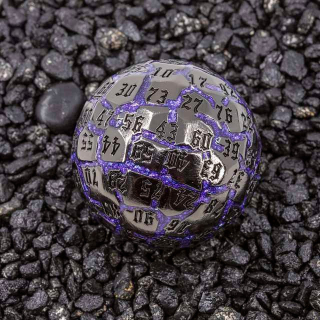 Sage’s Warp Stones Antique Silver Supernova d100 Metal Dice image 10