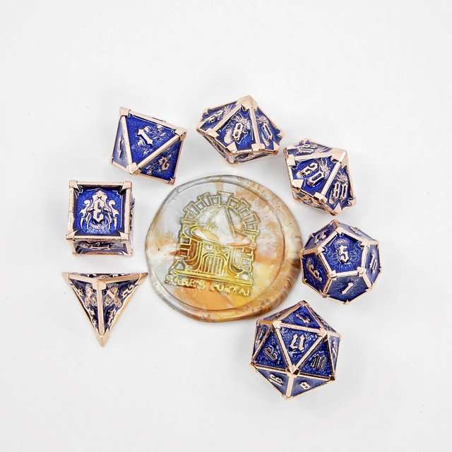 Sage's Grave Fortune Cobalt Death Metal Polyhedral Dice Set image 12