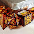 Sage's Arabesque Copper Sharp Edge Resin Dice Set image 0