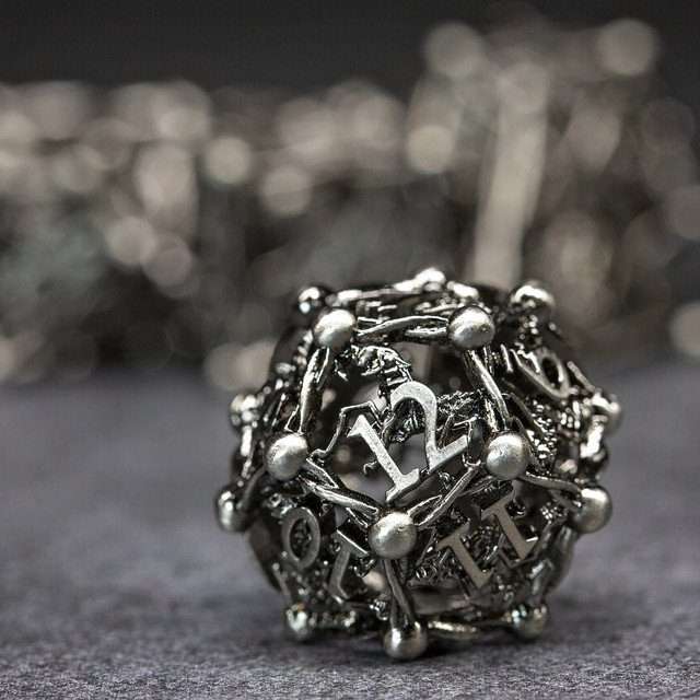 Sage's Ankeg Magical Creature Nickel Hollow Metal Polyhedral Dice Set image 1