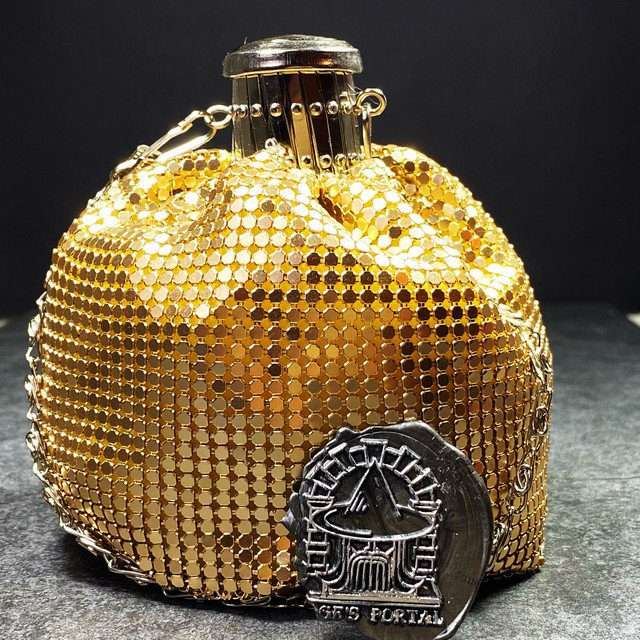 Sage’s Gala Purse – Gold Metallic Scale Gate-top Dice Bag image 0