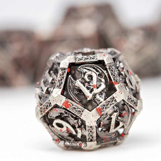 Sage's Grim Drake Bloodstained Wings Hollow Metal Dice Set image 4