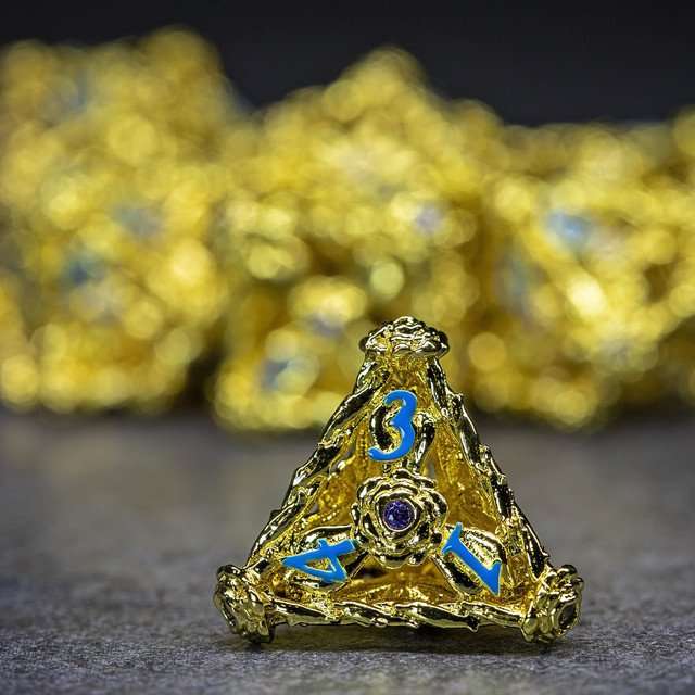 Sage's Gilded Rose Hollow Metal Polyhedral Dice Set image 10